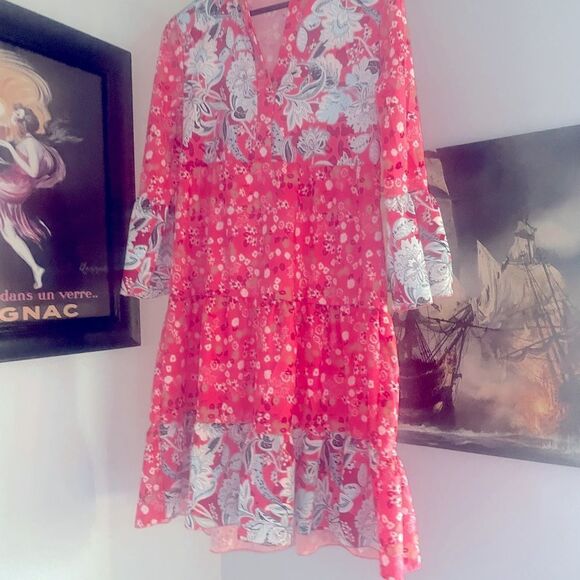 Boho Floral Dress Pink New Size Small - Picture 3 of 9
